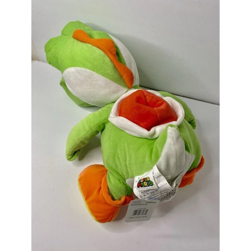 Nintendo Super Mario 20 Inch Yoshi Plush Pillow‎ Toy Green Shell Pocket W/ Tag